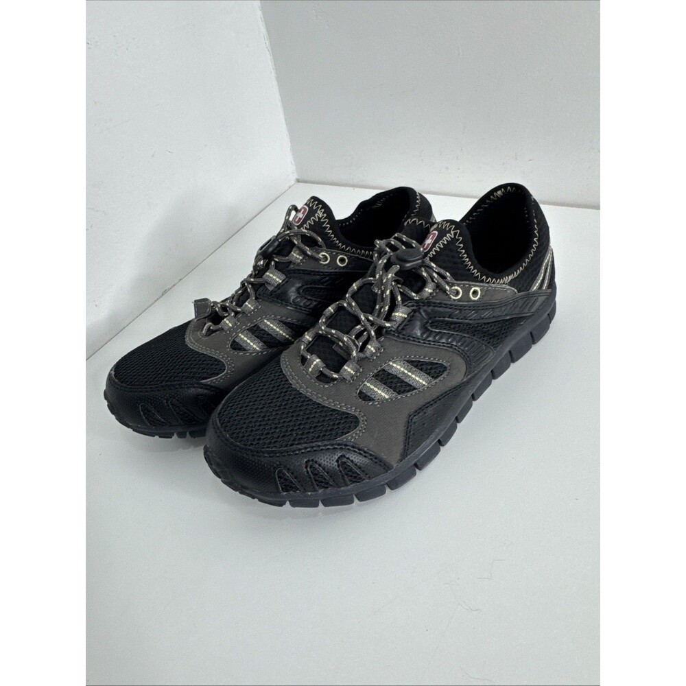 Swiss Gear Shoes Mens 7 Hiking Sneakers Black Walking Comfort Easy Cord